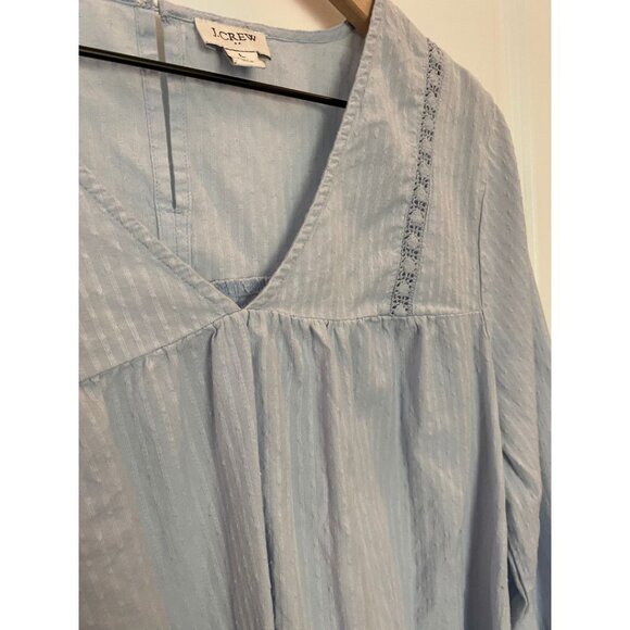 J Crew Women's Light Blue Blouse Lightweight Embroidered Women's Size Large - Picture 8 of 8